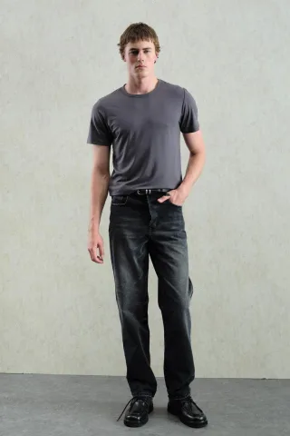 Regulär geschnittene gerade Jeans aus Denim