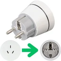 Hama Reise-Stecker Strom-Adapter China auf DE EU Weiß Stromadapter Typ E, Typ F zu Typ I, China Australien Steckdose Typ I auf Deutschland DE EU Stecker Typ F