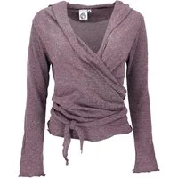 Guru-Shop Longsleeve Wickelshirt, Baumwollstrick Pullover,.. alternative Bekleidung