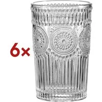 Ritzenhoff & Breker Longdrinkglas Paolo, 6-tlg., Glas, 330 ml, Retro-Look / Ornamentik