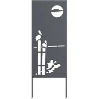 vidaXL Wandbild Garten Sichtschutz-Leinwand Anthrazit 50 x 140 cm, (1 St)