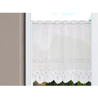 HOME WOHNIDEEN Gardine LEONORA (1 St), Stangendurchzug, halbtransparent, Wirkware, Kurzstore Jacquard, Scheibengardine