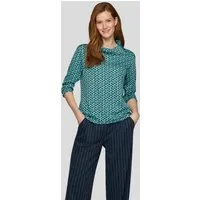 Rabe 3/4-Arm-Shirt mit geschlitztem Rollkragen und Minimal Print