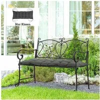 Outsunny Sitzkissen mit Bindebänder, 10cm dick, waschbar, 100 x 40 cm, für Haus, Garten, Sofa, Stühle, Dunkelgrau