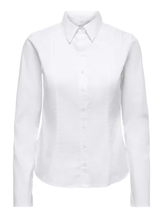 ONLY - ONLBERSA LS FITTED SHIRT WVN Bright White - Gr. - S