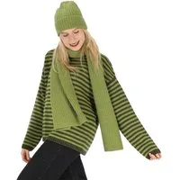 halsüberkopf Accessoires Strickpullover Streifen mit Rundhalsausschnitt hochwertiger Wollmix