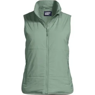 Leichte verstaubare Steppweste, Damen,  Grün, Nylon-Mischung, by Lands' End