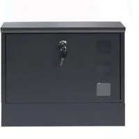 HTI-Living Briefkasten Briefkasten Amin Schwarz modern mit Zeitungsfach (Stück, 1-St., 1 Briefkasten), mit Sichtfenster zur Wandmontage