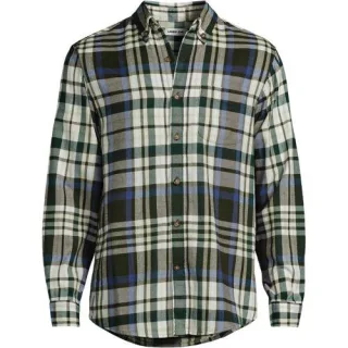 Flanellhemd Flagship, Classic Fit für Herren, Herren, size: regular, Elfenbein, Baumwolle/Baumwoll-Mischung/Polyester-Mischung, by Lands' End