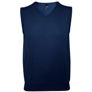 SOLS Mens Sleeveless V Neck Sweater Vest (Marine)