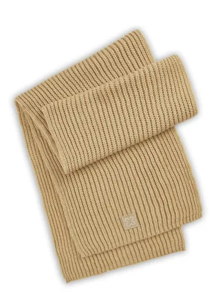 Schal in weicher Wollmischung aus Rippenstrick beige - Gr. - one size
