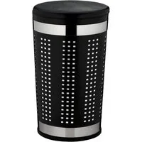 kela Wäschebox Wäschesammler SEVILLA, H 60 cm, Schwarz, Metall, gepolstert