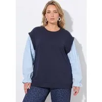 MIAMODA Sweatshirt Sweatshirt Boxy Fit Blusenärmel aus Web
