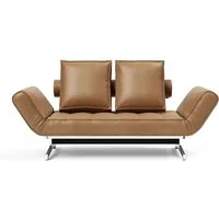 INNOVATION LIVING ™ 3-Sitzer Ghia Schlafsofa, Multi-Wohlfühlsofa, Designfuß, eine große Liegefläche mit geringer Stellfläche, beidseitig abklappbar