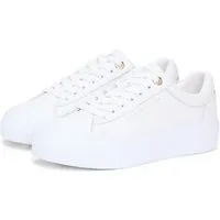 Tommy Hilfiger TH FOXING PLATFORM LEATHER Plateausneaker, Freizeitschuh, Halbschuh, Schnürschuh, weiche Schaftrand-Polsterung