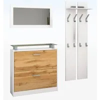 borchardt Möbel Garderoben-Set Finn, (Set, 3-St), mit Glasablage