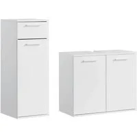 mokebo Badmöbel-Set Der Steuermann, (2-teilig), Made in Germany, Badezimmerschrank, Badschrank, Set in Weiß