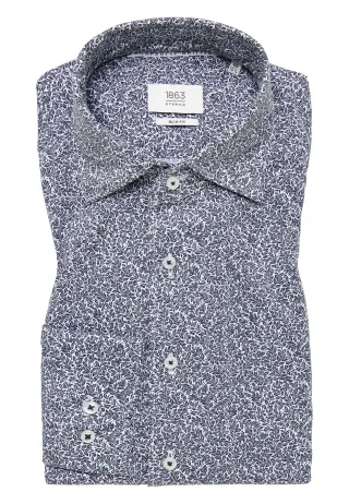 ETERNA - Japanese Knitted Jersey-Jacquard Langarm dunkelblau - Gr. - 39/Langarm - 67cm