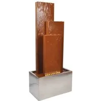 Köhko Gartenbrunnen Chile 104 cm mit LED, Wand aus Cortenstahl u. Edelstahl Gartenbrunnen