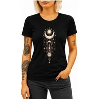 Banco T-Shirt Damen Shirt Classic Top Sommer Basic Mond Moon aus 100% Baumwolle