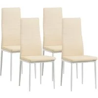 Albatros International Esszimmerstuhl Esszimmer Stühle 4 er Set MILANO, Stuhl Stühle Esszimmerstühle, Küche (4er Set, Beige, Kunstleder Bezug), Küchenstuhl Küchenstühle Essstühle für den Esstisch Ess Stühle