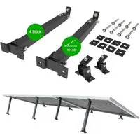 NuaSol Solarmodul-Halterung 2x verstellbar Neigungswinkel 15° - 60° siber / schwarz