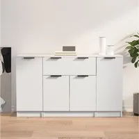 vidaXL Sideboard NA Sideboards 3 Stk Weiß Spanplatte