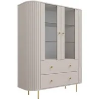 Compleo Standvitrine mit 2 Schubladen, Stauraumvitrine mit 2 Türen, Breite: 123 cm OVI, viel Stauraum, Höhe 155 cm