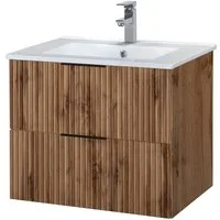 welltime Waschtisch Trento in verschiedenen Ausführungen inkl. Waschbecken, Badmöbel in Breite 60 cm, Badschrank Waschplatz mit 2 Schubladen