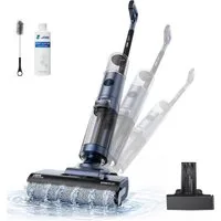 JONR Nass-Trocken-Akkusauger ED12 Pro vollautomatischer Heißwasserreinigung und Heißlufttrocknung, Dreikantenreinigung, verbesserte Reinigung von Ecken und Kante, Dreikantenreinigung, 850mL Wassertank, Anti-Verwirrungs-Haar