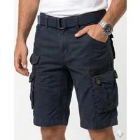 Geographical Norway Cargoshorts Herren – Kurze Hose aus Baumwolle, Regular Fit (Packung, 1-tlg) Bermuda Shorts mit Gürtel & Cargotaschen, Größe S–5XL