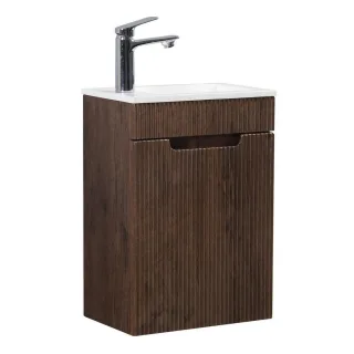 Badplaats Gäste-Wc-Möbelset, Walnuss, Braun, Holz, Rechteckig, 40x53x22 cm, Badezimmer, Badezimmerschränke, Waschtischkombinationen