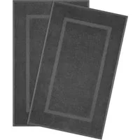 HAMMETEX Badematte Hotelmatte, Duschvorleger, Höhe 5 mm, rutschhemmend beschichtet, beidseitig nutzbar, Baumwolle, rechteckig, 2-teiliges Set, einfarbig, 100% Baumwolle