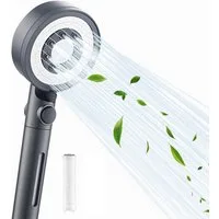 OKWISH Handbrause Duschkopf Sparduschkopf Regendusche Brausekopf Duschbrause, (nur Kopf ohne Schlauch, 1-tlg., Wassersparend Hochdruck Druckerhöhende), 5 Strahlarten mit Filter und One-Touch-Wasserstopp Stoppfunktion