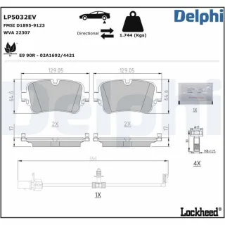 Delphi Bremsbel?ge hinten Audi E-Tron