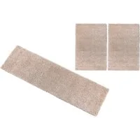 OTTO home Bettumrandung Viva, Höhe 45 mm, (3-tlg), Bettvorleger, Läufer-Set, Uni-Farben, einfarbig, besonders kuschelig