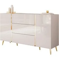 Lookway Kommode mit Schubladen ONYX Kaschmir auf goldenen Beinen, Hochglanz, 158 cm