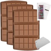 SURFOU Schokoladenform 3 Stück Silikon Silikonform Schokolade Chocolate Mold, Tief Wiederverwendbare für Küche Backen Schokolade Süßigkeiten