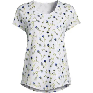 Shirt aus Baumwolle/Modal-Mix mit Ballett-Ausschnitt für Damen in Plus-Größe, Damen, size: plus, Weiß, Baumwolle Modal, by Lands' End