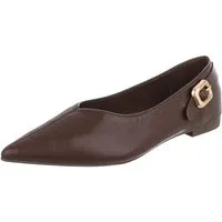 Ital-Design Damen Ballerina mit Zierdetail und spitzer Form Pumps (92078703) Blockabsatz Klassische Ballerinas in Braun