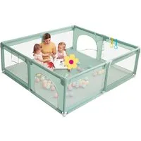 Comomy Laufgitter, Baby Krabbelgitter Kinder Schutzgitter mit Kugeln 180x150x66cm