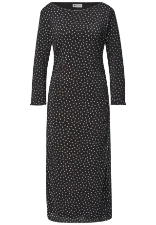 Street One - Gemustertes Midikleid braun - Gr. - 42
