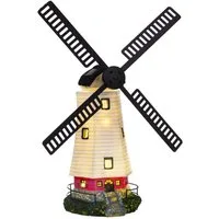 IC Gardenstyle LED Solarleuchte Solar Windmühle mit LED Licht für außen, Solarlampe für den Garten, LED fest integriert, warm-weiß, bewegliche Flügel