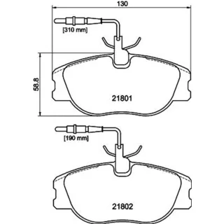 Hella Bremsbel?ge vorne Citroen Fiat Lancia Peugeot 8DB355018-171