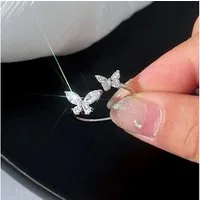 Eyecatcher Silberring 925 Sterling Silber Schmetterling Ring offen aus Edelsteinen verstellb, Onesize