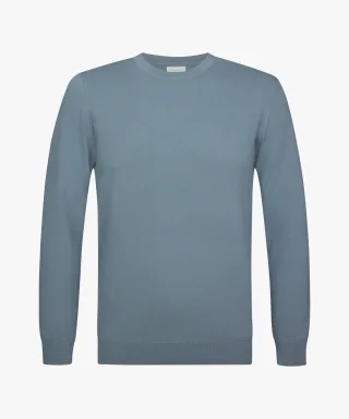 Profuomo - Graublaues Luxury Basic crewneck Grau Blau - Gr. - XXL
