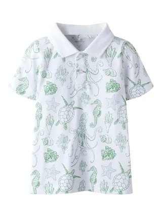 NAME IT - NMMFINN SS POLO PB bright white - Gr. - 122/128