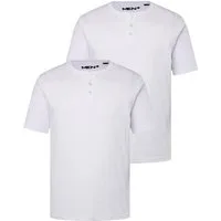 Men Plus T-Shirt Henley 2er-Pack Basic Halbarm Rundhals