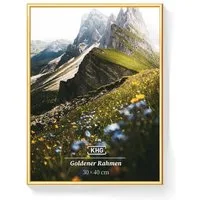 KHG Bilderrahmen 30x40 cm Gold, für 1 Bilder (stabile Glasfront & Kunststoff-Rahmen, 1 St), für Fotos, Poster, Zertifikate & Collagen, Steckanbringung für Hoch- und Querformat