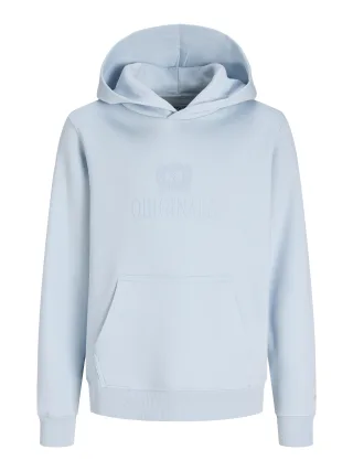 JACK&JONES - JORFREDERIKSBERG MONOGRAM SWEAT HOOD JN Ice Water - Gr. - 152